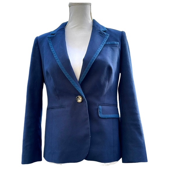 Boden Jackets & Blazers - Boden - Picardy Tipped Navy Cotton Blaze, Size 6P